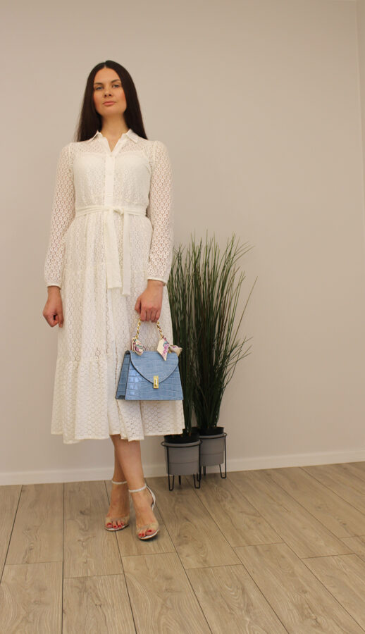 Balta-kreminė suknelė